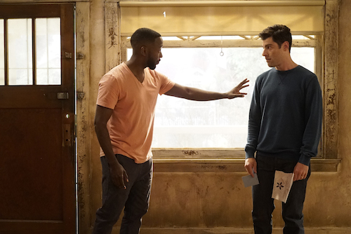 NEW GIRL: L-R: Lamorne Morris and Max Greenfield in the "Jaipur Aviv" episode of NEW GIRL airing Tuesday, Oct. 18 (8:31-9:01 PM ET/PT) on FOX. ©2016 Fox Broadcasting Co. Cr: Ray Mickshaw/FOX
