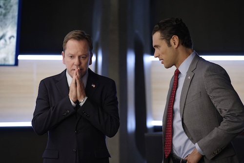 DESIGNATED SURVIVOR - "The Mission" - Realizing his attempts at diplomacy with Algeria have failed, President Kirkman makes the difficult decision of sending Navy SEALs on a mission that will define his presidency. Meanwhile, as the investigation into the Capitol bombing continues, Agent Hannah Wells discovers more secrets than answers, on ABC's "Designated Survivor," WEDNESDAY, OCTOBER 26 (10:00-11:00 p.m. EDT). (ABC/Ben Mark Holzberg) KIEFER SUTHERLAND, ADAN CANTO